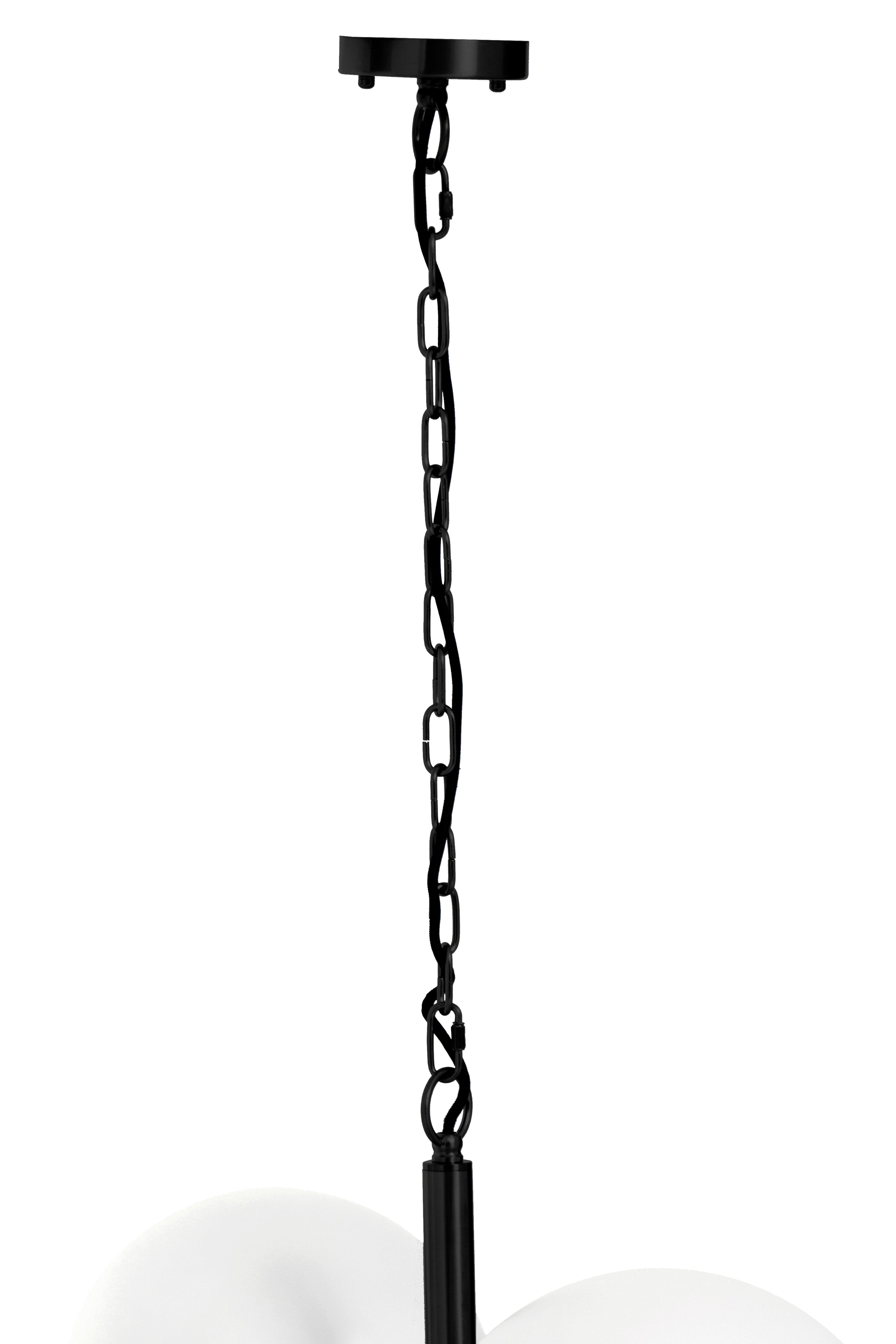 Abira Four Ball Black Pendant Light